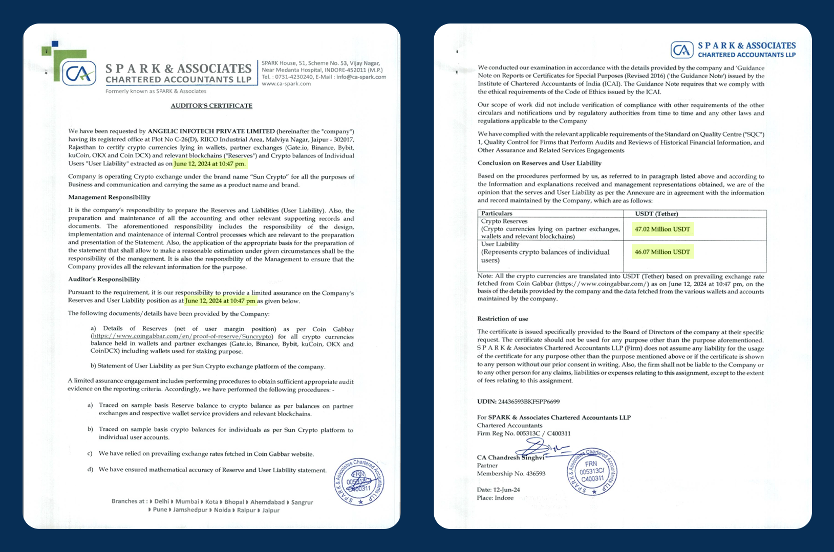 Proof of Reserve (PoR) and Proof of Liability (PoL) audit reports 2024