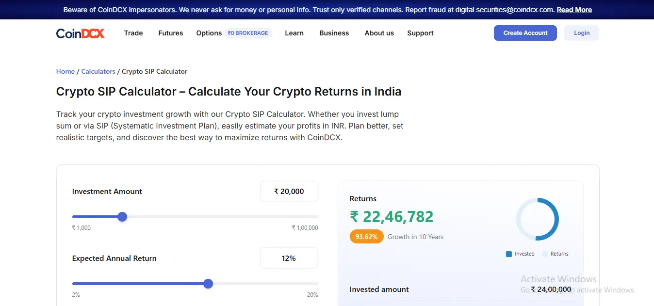 coindcx SIP
